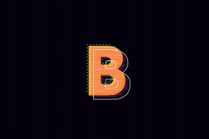 B Alphabet Logo 4k
