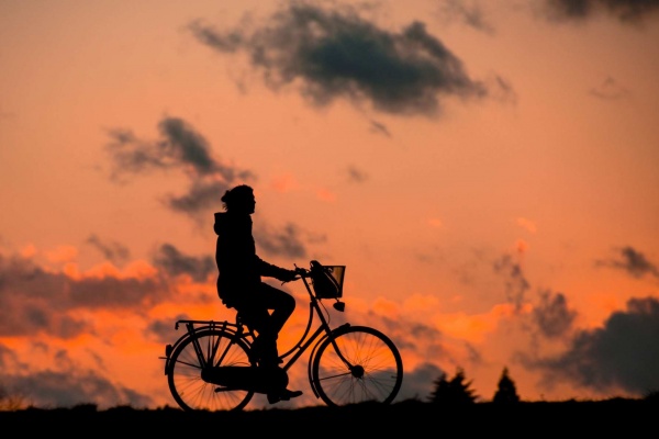 Cyclist Chasing Sky (click to view) HD Wallpaper