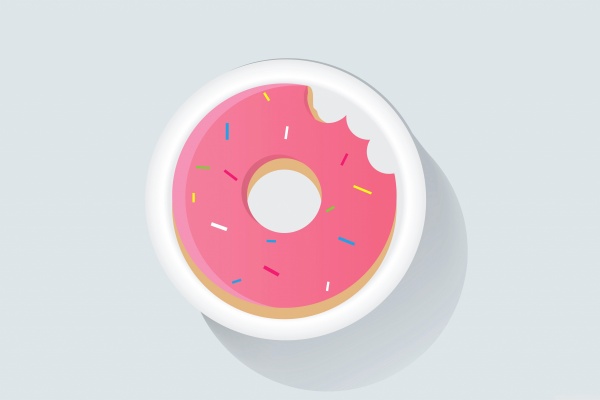 Donuts Minimalism 4k (click to view) HD Wallpaper