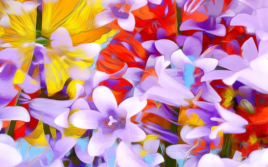 Flowers Art Abstraction (click to view) HD Wallpaper