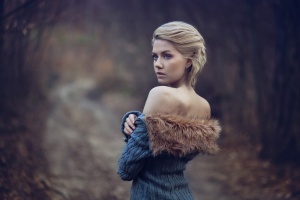 Girl Wearing Fur Coat