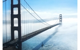 Golden Gate Bridge Clouds 4k