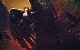 Raven Black Angel 4k