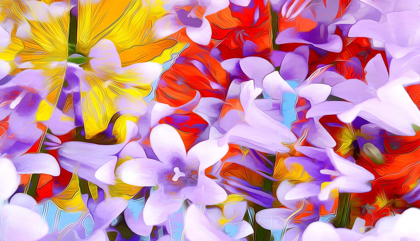 Flowers Art Abstraction (click to view) HD Wallpapers in 1336x768 Resolution