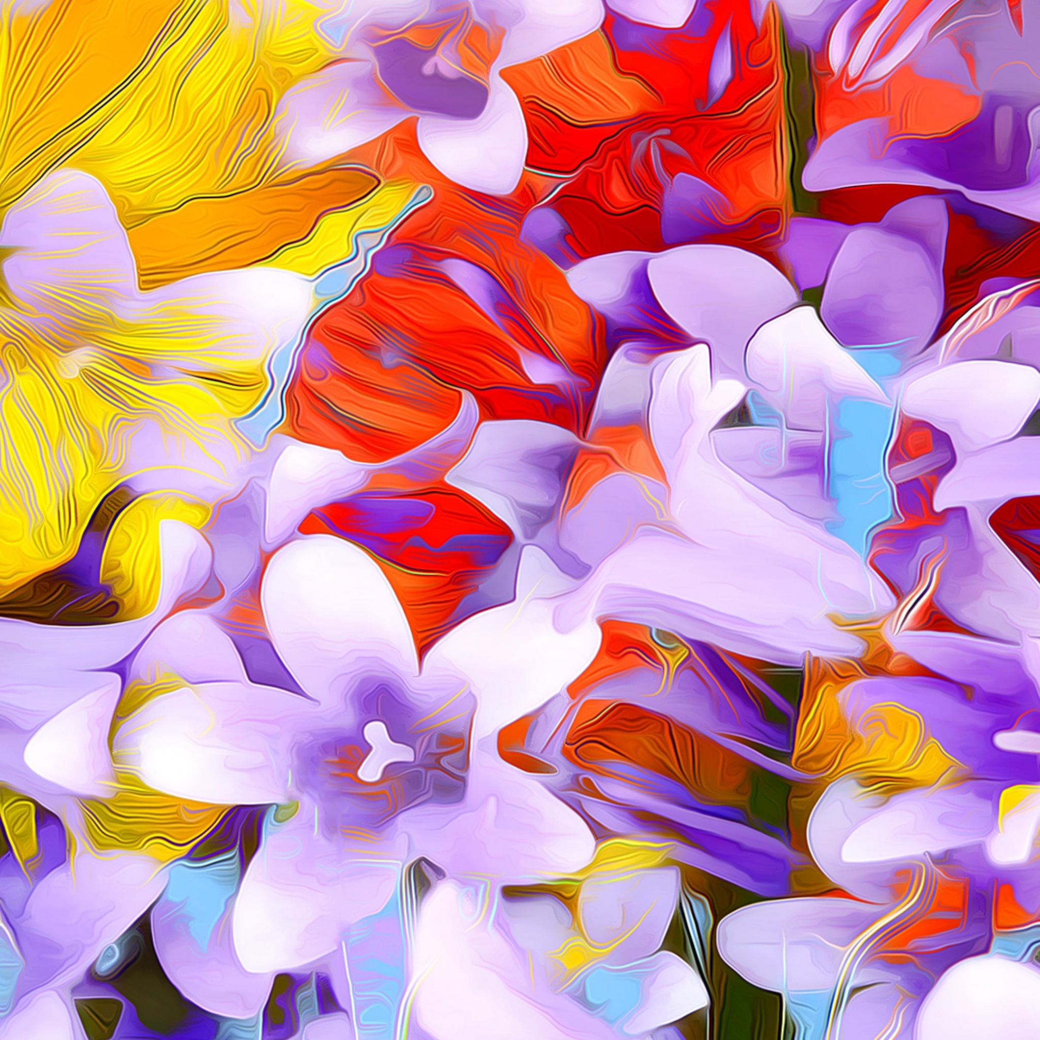 Flowers Art Abstraction (click to view) HD Wallpapers in 2048x2048 Resolution