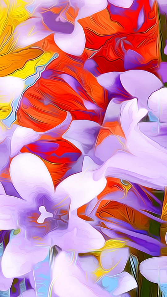 Flowers Art Abstraction (click to view) HD Wallpapers in 540x960 Resolution